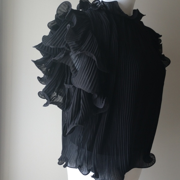 Black Ruffle Top - Picture 4 of 9